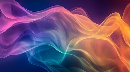 Fototapeta premium Abstract, colorful background with wavy shapes, creating an artistic and dynamic wallpaper design.
