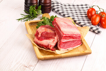 Raw beef rib for cooking