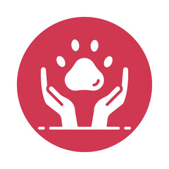 Wildlife Rehabilitation vector Gylph Circle Design icon. Volunteering Symbol on White background EPS 10 File