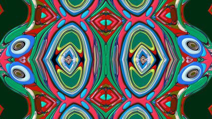Colorful symmetrical abstract kaleidoscope background pattern for summer 