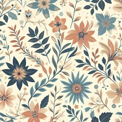 Obraz premium Blooming spring abstract floral pattern background remixed from public artworks with real style