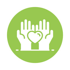 Obraz premium Volunteer vector Gylph Circle Design icon. Volunteering Symbol on White background EPS 10 File
