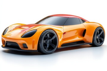Fototapeta premium Plastic toy car isolated on a transparent background. Generative AI