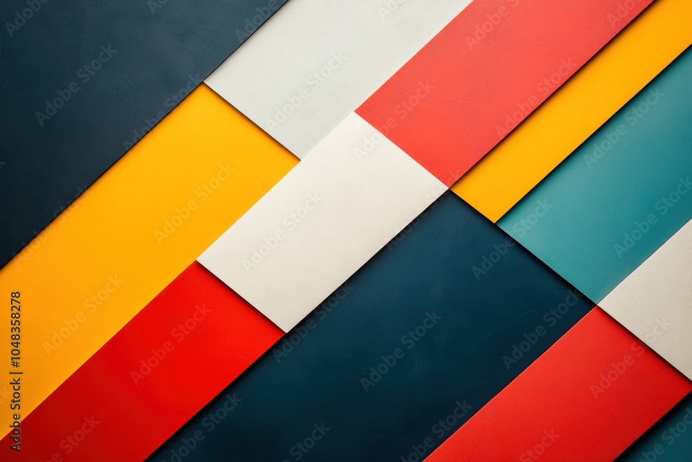 Poster modern geometric design, geometric shapes and bold colors in an abstract mockup background create a 