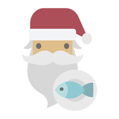 Obraz premium ICON natale festa religiosa babbo natale con oggetti cappello fondo trasparente isolato