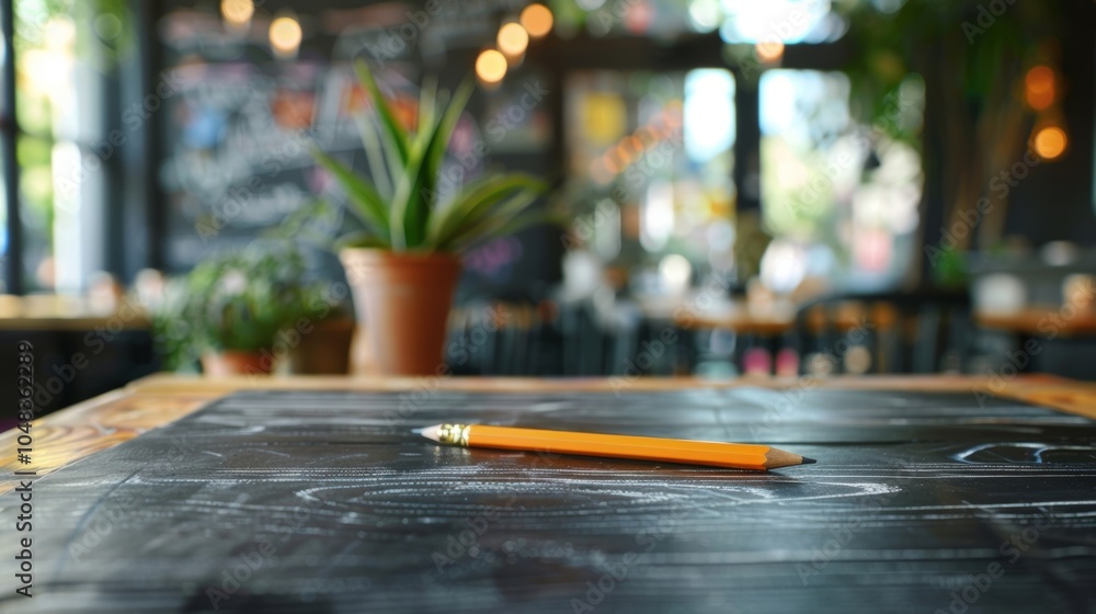 Poster a chalkboard table for customers to jot down their thoughts and doodles creating an interactive expe