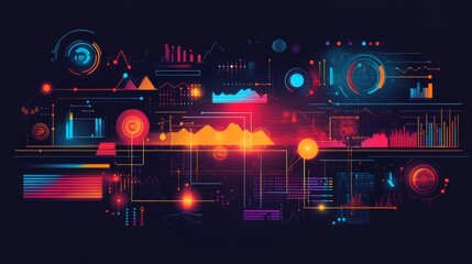 Obraz premium Vibrant Abstract Digital Marketing Visualization