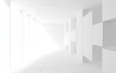 Obraz premium Geometric abstract white background from squares, 3d rendering.