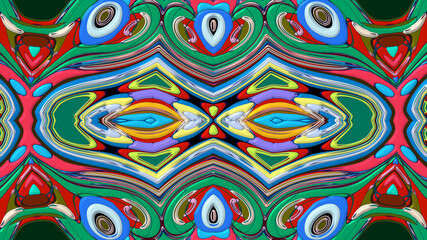 Colorful symmetrical abstract kaleidoscope background pattern for summer 
