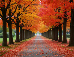 Fototapeta premium Autumn Tree Tunnel.