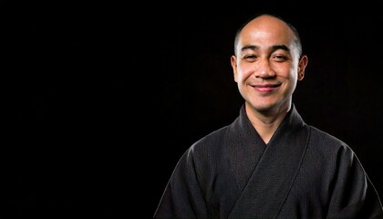 30代の僧侶、黒い袈裟