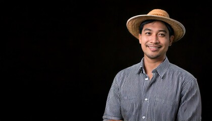 30代、帽子を被った農業従事者、男性