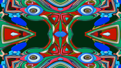 Colorful symmetrical abstract kaleidoscope background pattern for summer 