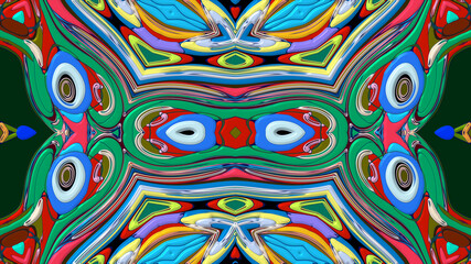 Colorful symmetrical abstract kaleidoscope background pattern for summer 