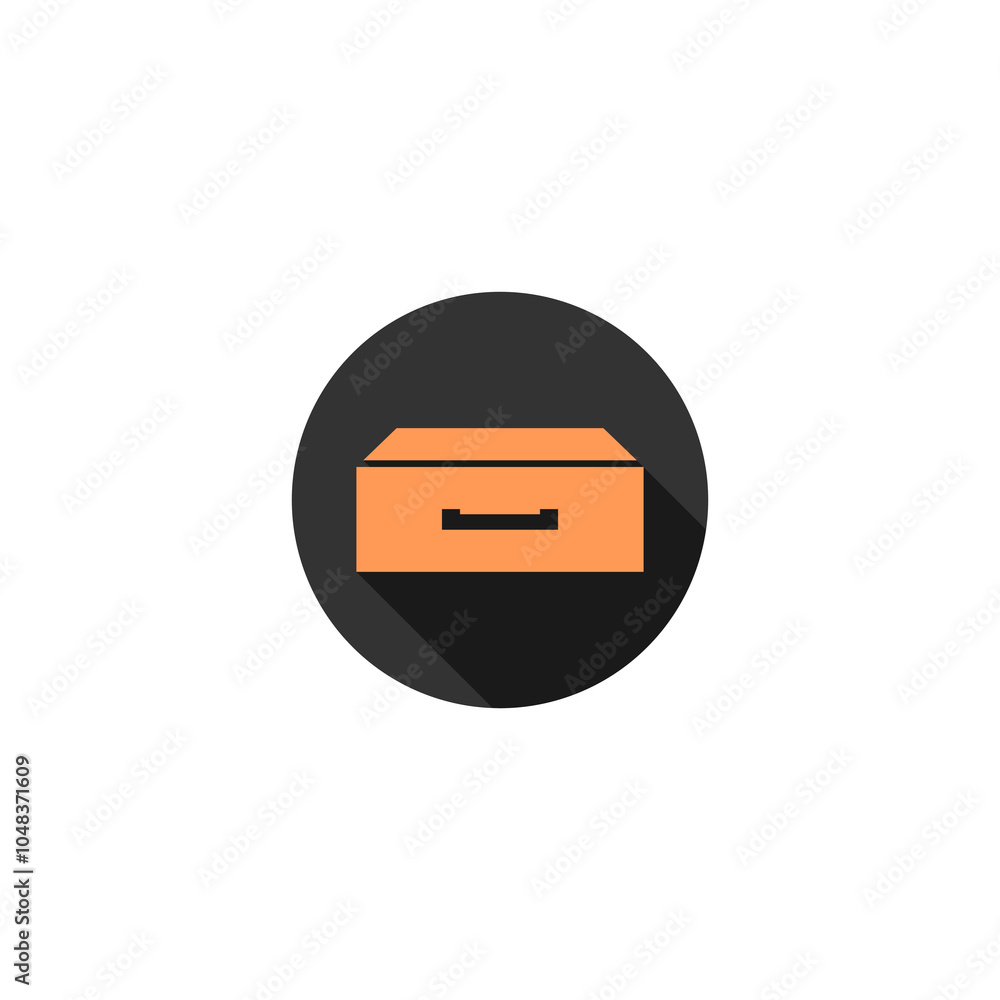 Poster drawer with documents icon isolated on transparent background