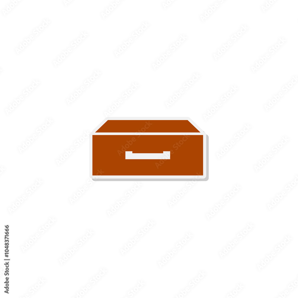 Poster drawer with documents icon isolated on transparent background