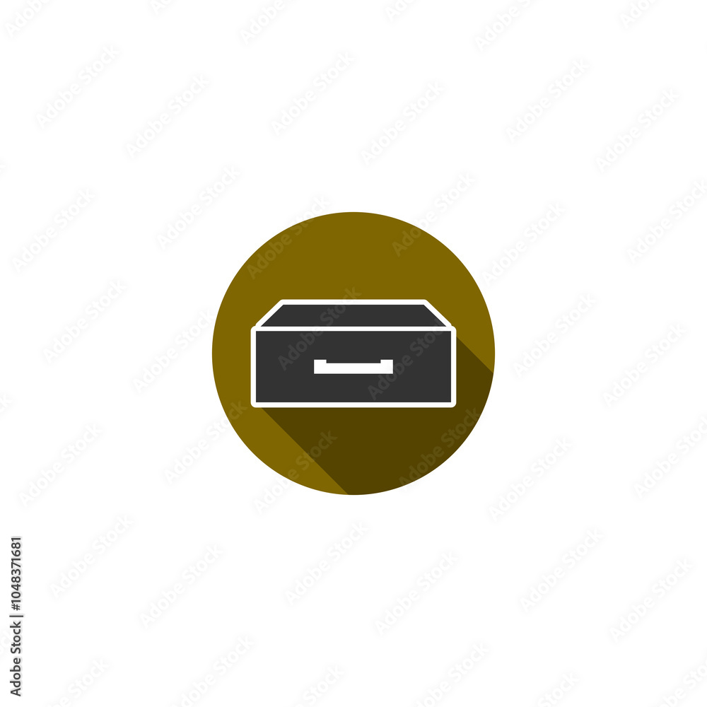 Poster drawer with documents icon isolated on transparent background