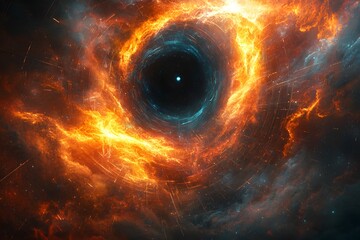 Fiery cosmic vortex: a glimpse into the universe's mystical phenomena