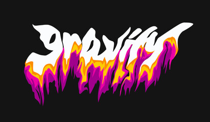 Typography Melting Font Design Vector, and Graphics Design For Tshirt, Streetwear, urban style, sticker, and poster	