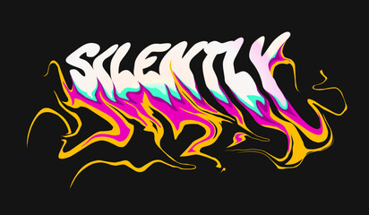 Typography Melting Font Design Vector, and Graphics Design For Tshirt, Streetwear, urban style, sticker, and poster	