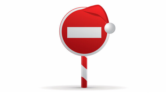 recommend clip art: No Entry Sign with Festive Red Santa Hat