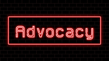 Advocacy のネオン文字