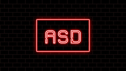 ASD のネオン文字