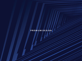 Premium background design with diagonal dark blue stripes pattern. Vector horizontal template for digital lux business banner, contemporary formal invitation, luxury voucher, prestigious gift certific