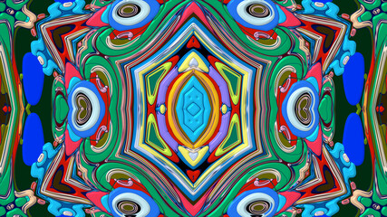 Colorful symmetrical abstract kaleidoscope background pattern for summer 