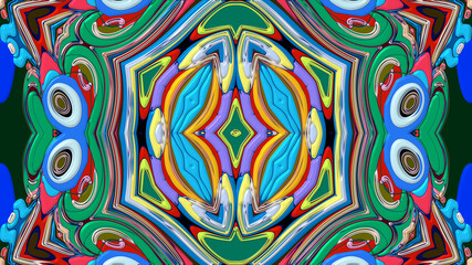 Colorful symmetrical abstract kaleidoscope background pattern for summer 