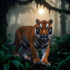 A Bengal tiger in the jungle