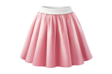 Stylish pink skirt with white waistband, pleated design, ideal for fashion, dance, or casual occasions. Vibrant and elegant clothing option.