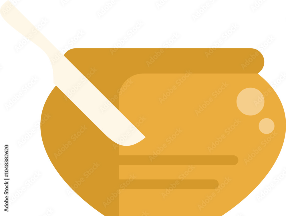 Poster this icon of a butter dish with a knife spreading butter is perfect for websites and apps that need 