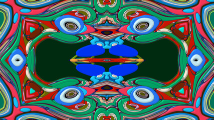 Colorful symmetrical abstract kaleidoscope background pattern for summer 