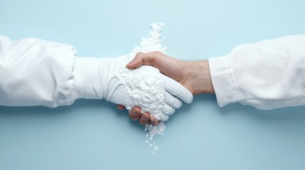 Powdered Handshake, White Gloved