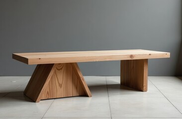 wooden bench for the house on a light background.