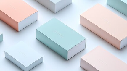 pastel tones rectangular boxes background 3d
