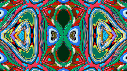 Colorful symmetrical abstract kaleidoscope background pattern for summer 