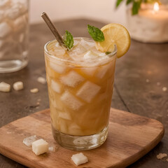 Fototapeta premium glass of lemonade close up food photography