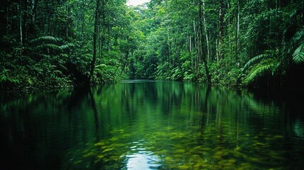 Fototapeta premium Tranquil Rainforest River