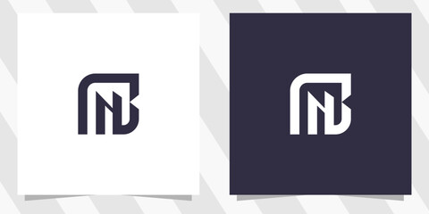 letter bn nb logo design
