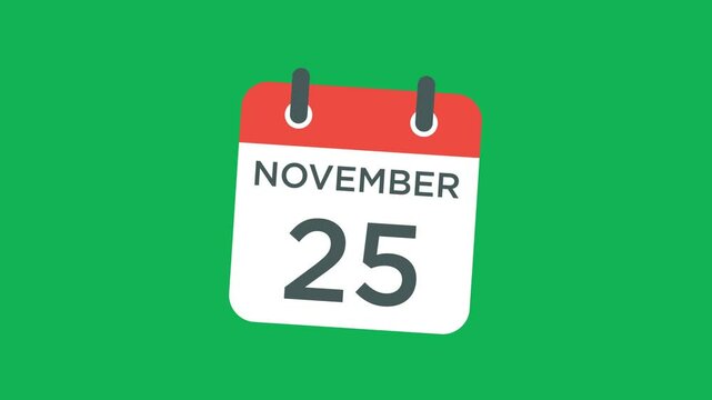 calendar - November 25 icon illustration isolated vector sign symbol