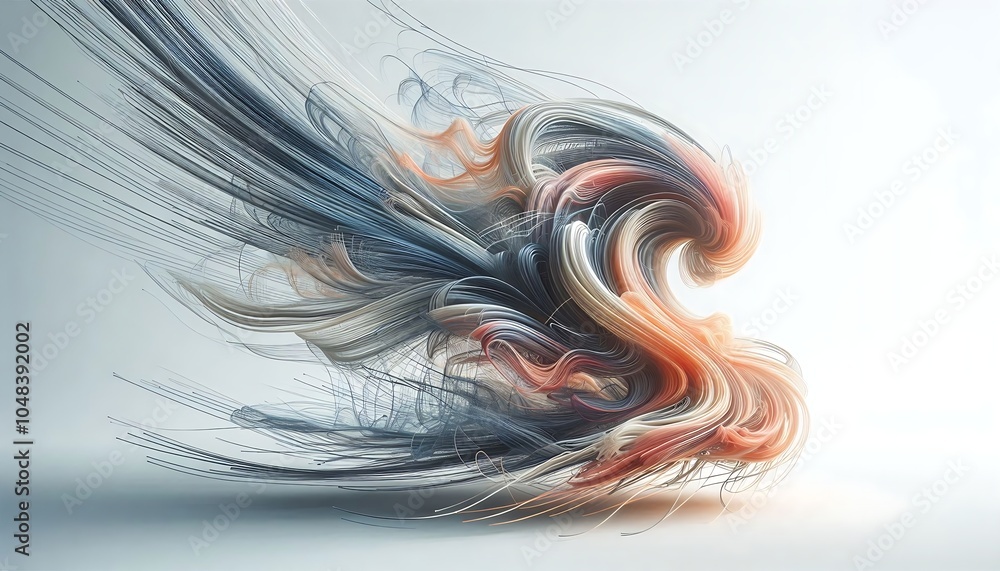 Poster a futuristic abstract image with curved lines and light effects. ideal for tech and design themes