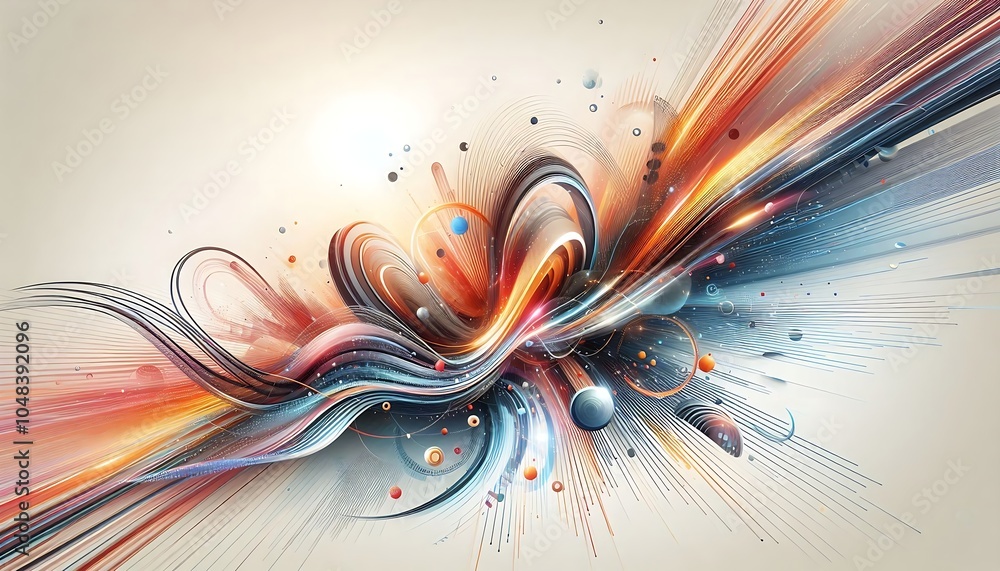 Aufkleber a futuristic abstract image with curved lines and light effects. ideal for tech and design themes