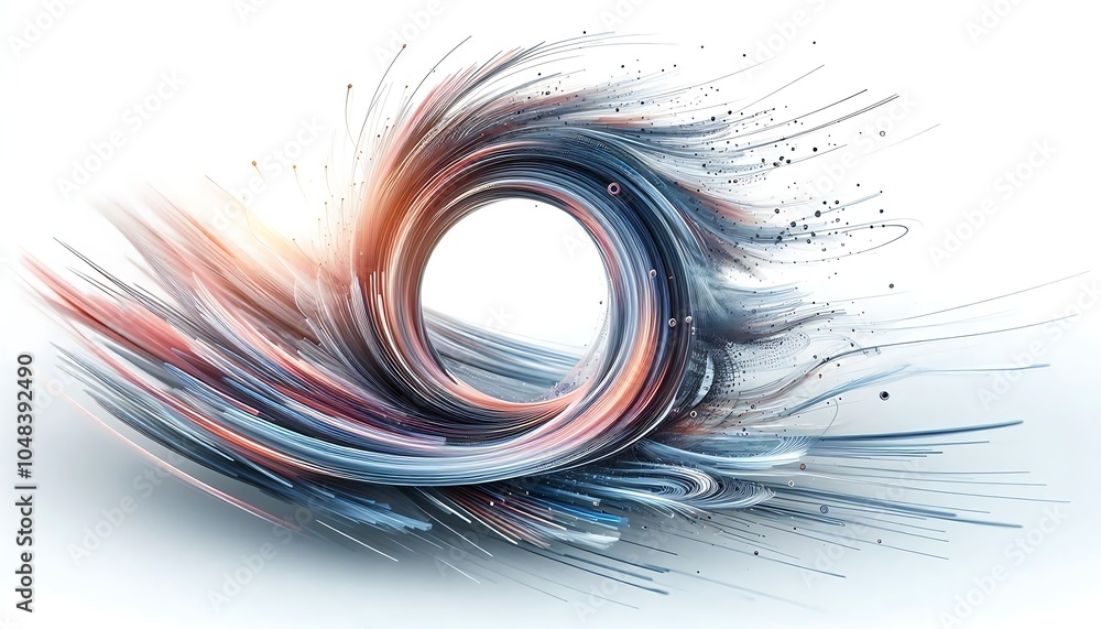 Poster a futuristic abstract image with curved lines and light effects. ideal for tech and design themes