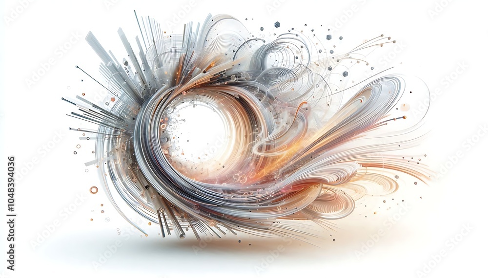 Aufkleber a futuristic abstract image with curved lines and light effects. ideal for tech and design themes