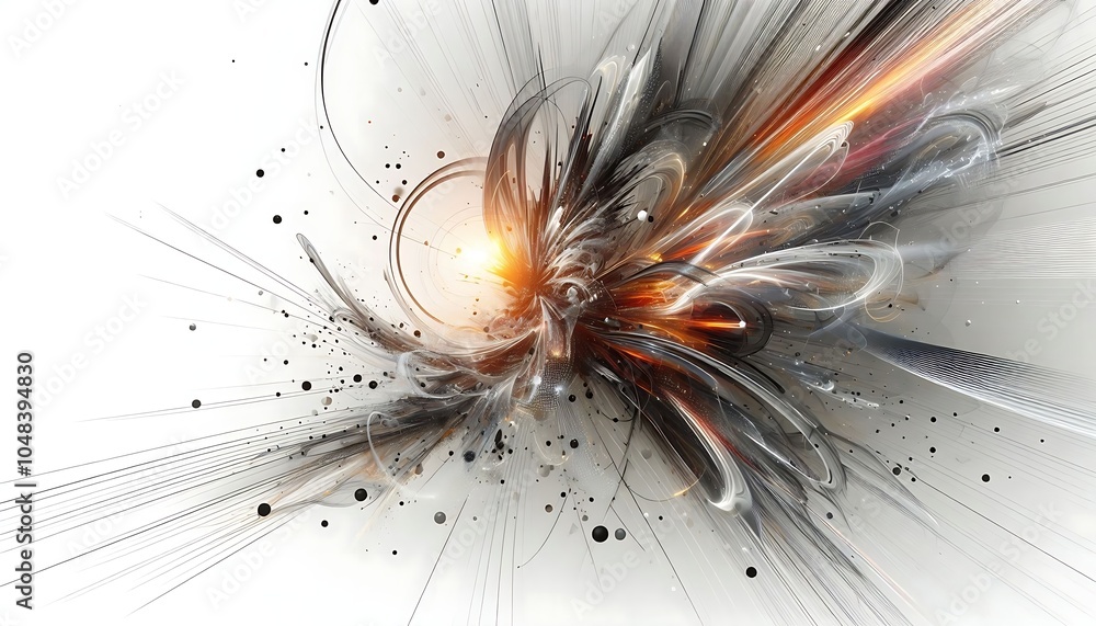 Poster a futuristic abstract image with curved lines and light effects. ideal for tech and design themes