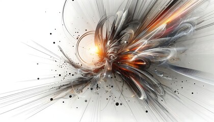 A futuristic abstract image with curved lines and light effects. Ideal for tech and design themes