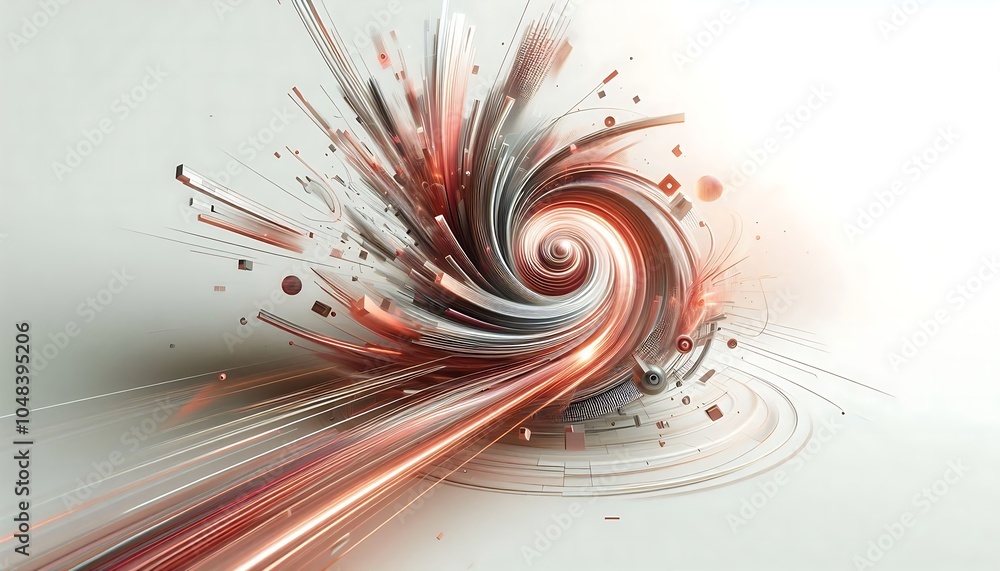 Poster a futuristic abstract image with curved lines and light effects. ideal for tech and design themes
