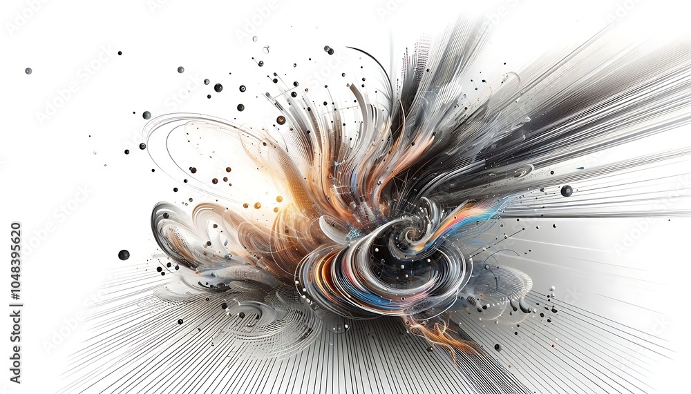 Poster a futuristic abstract image with curved lines and light effects. ideal for tech and design themes